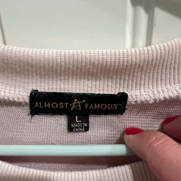 Almost Famous Large furry cozy Pink Ribbed Sweater - Picture 2 of 9